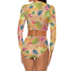 Hawaiian Gold Long Sleeve Surfing Swimsuit