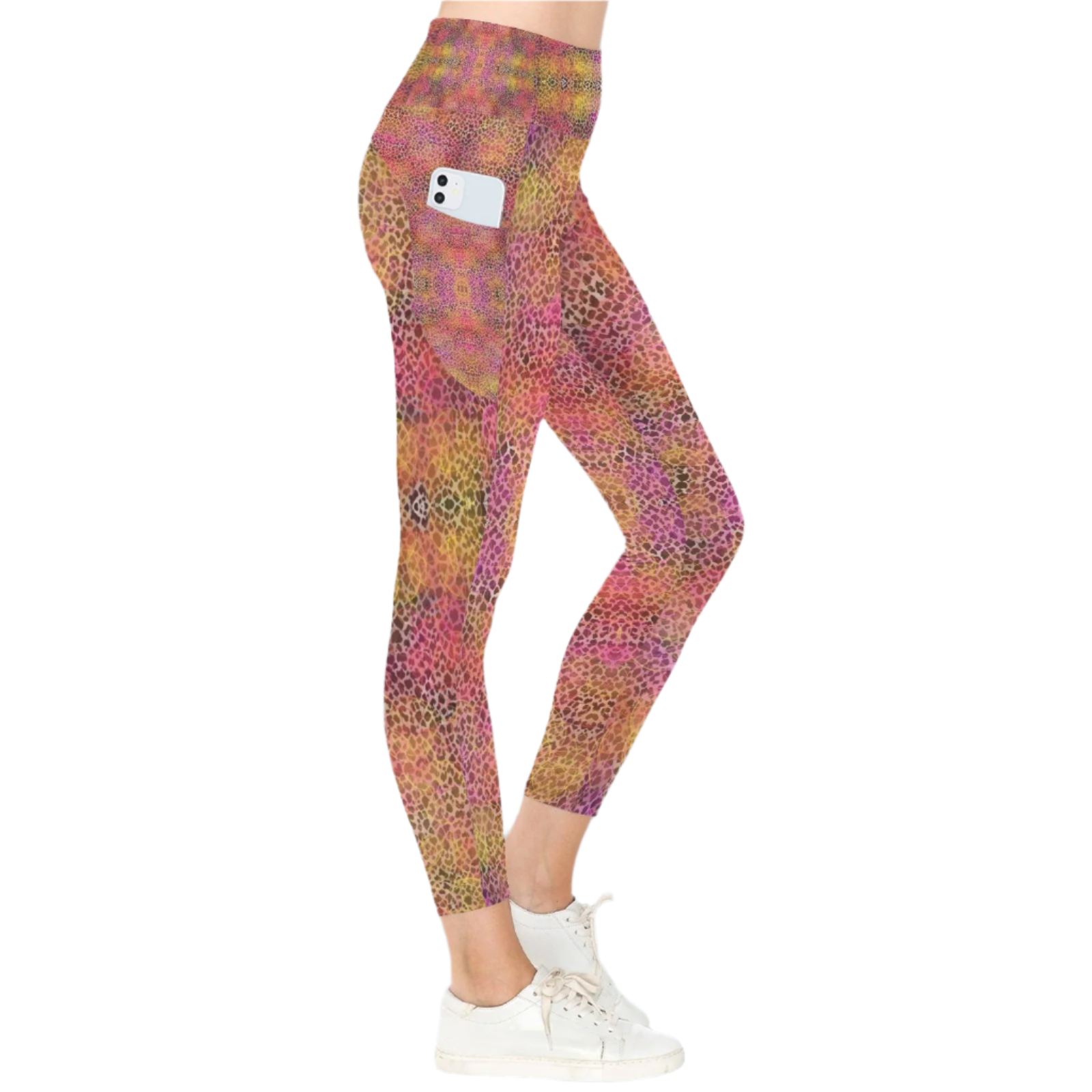 Leopard Circles Leggings with Pockets up to 5 XL (FWS)