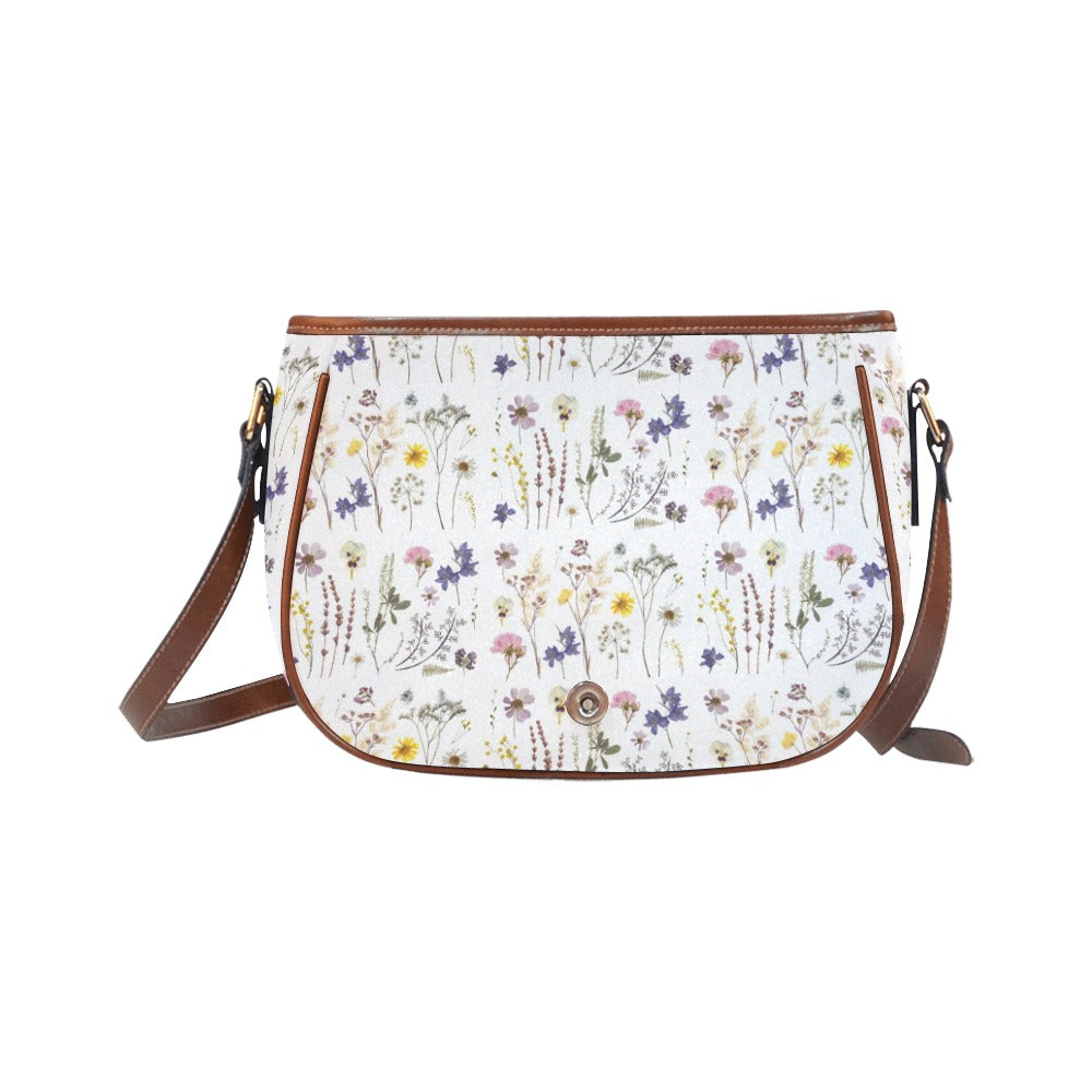 Wildflowers White Women's Saddle Bag