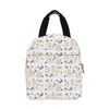 Wildflowers White Insulated Zipper Lunch Bag