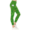 Golden Frangipani Green Leggings with Pockets up to 5 XL (FWS)