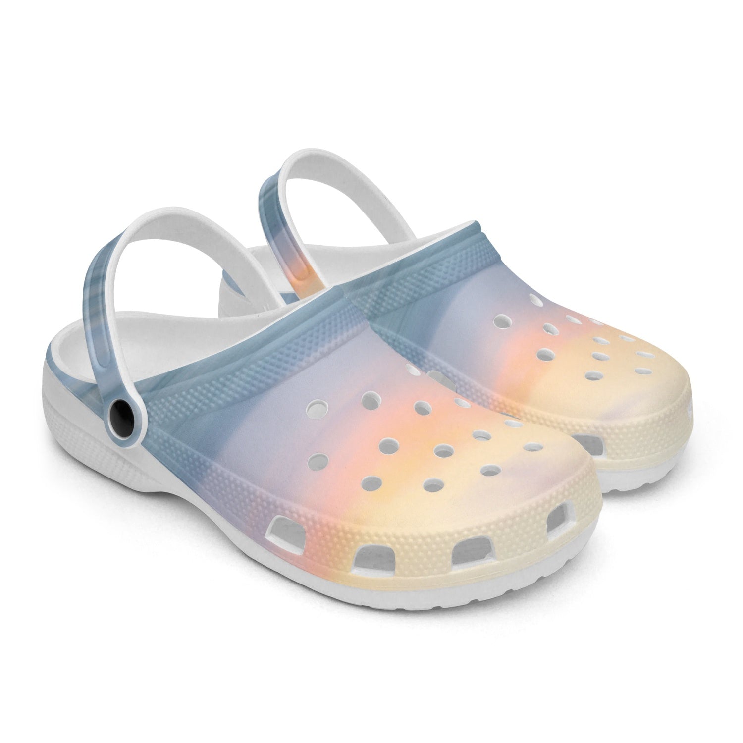 Sunset Beach Unisex White Rubber Clogs