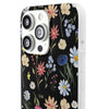 Wildflowers Painted Black Flexi Clear Cases for Most Phone Types (FWS)