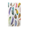 Colourful Feathers Wallet Style Phone Case Vegan Leather