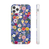 Blue Colourful Floral Flexi Clear Cases for Most Phone Types