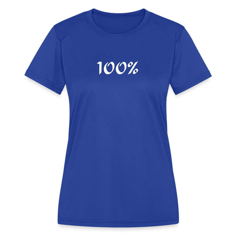 100 % Women's Moisture Wicking Performance T-Shirt - royal blue