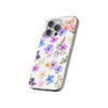 Floral White Flexi Clear Cases for Most Phone Types