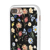 Wildflowers Painted Black Flexi Clear Cases for Most Phone Types (FWS)