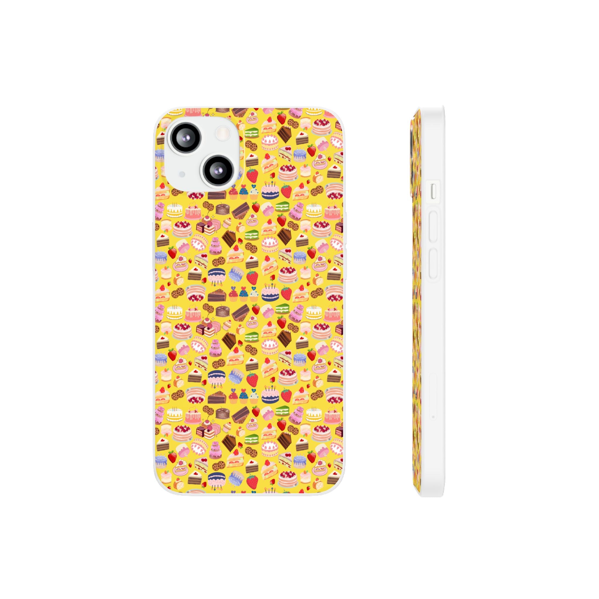 Happy Cake Yellow Flexi Clear Cases for Most Phone Types (FWS)