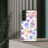 Floral White Flexi Clear Cases for Most Phone Types