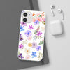 Floral White Flexi Clear Cases for Most Phone Types