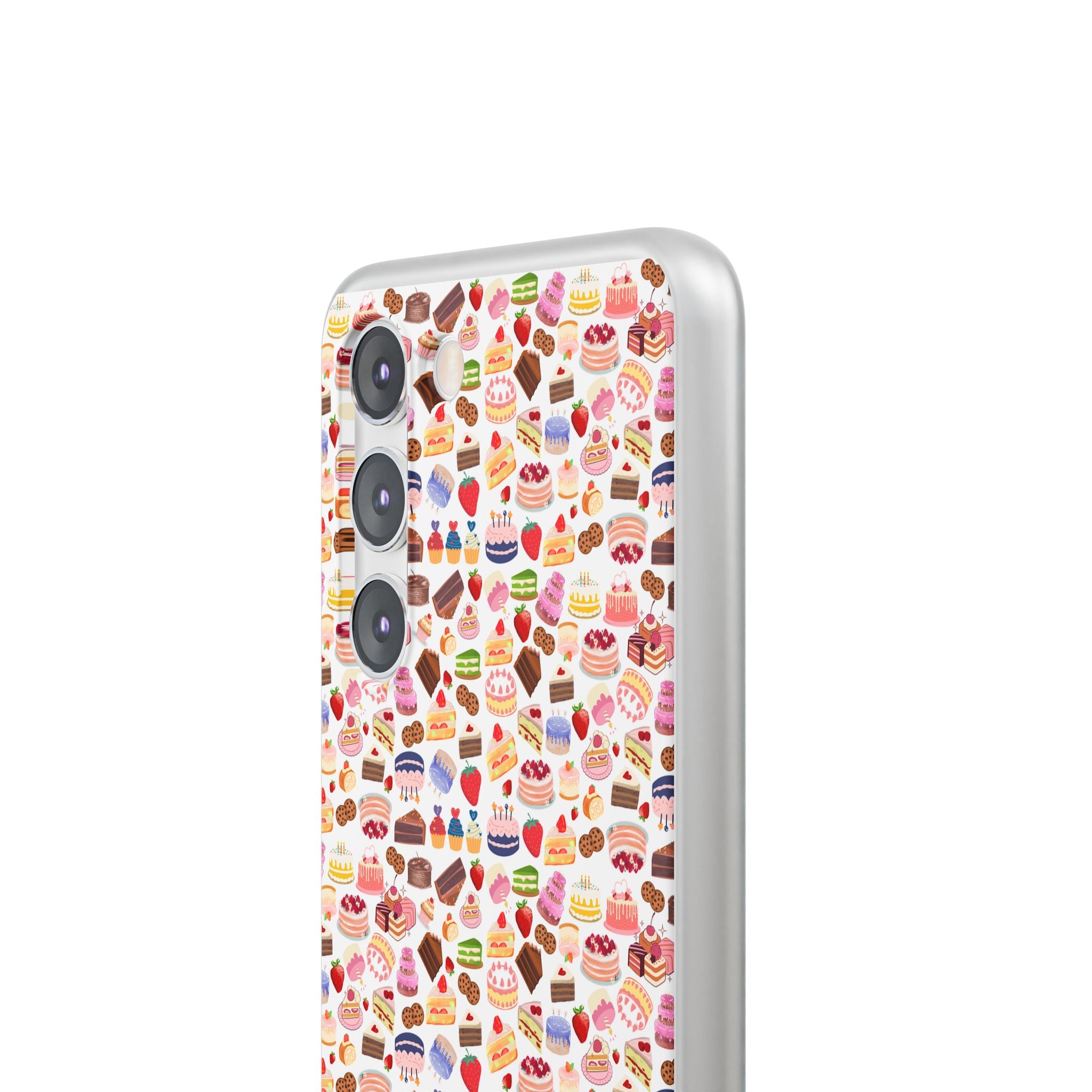 Happy Cake White Flexi Clear Cases for Most Phone Types (FWS)