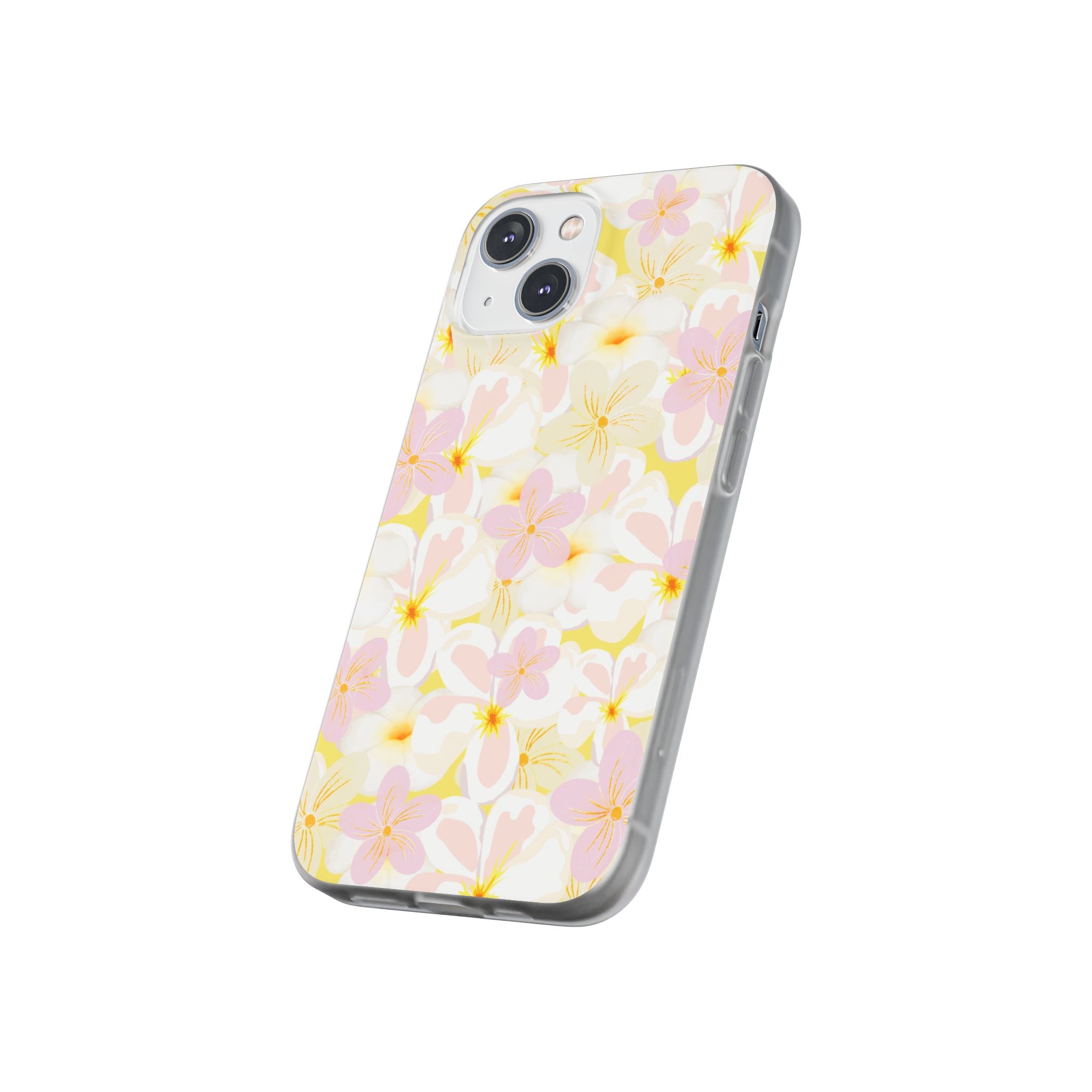 Pastel Frangipanis Yellow Flexi Clear Cases for Most Phone Types (FWS)