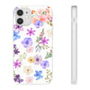 Floral White Flexi Clear Cases for Most Phone Types