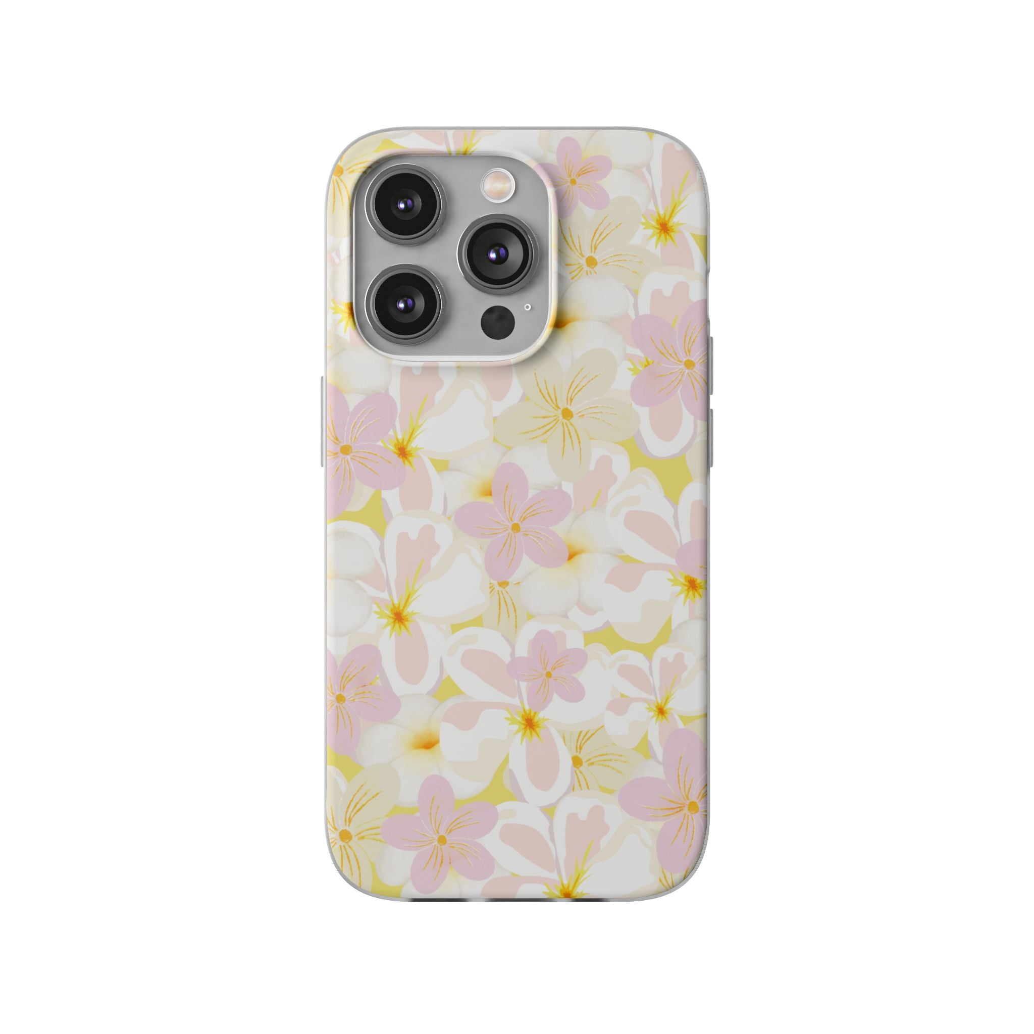 Pastel Frangipanis Yellow Flexi Clear Cases for Most Phone Types (FWS)