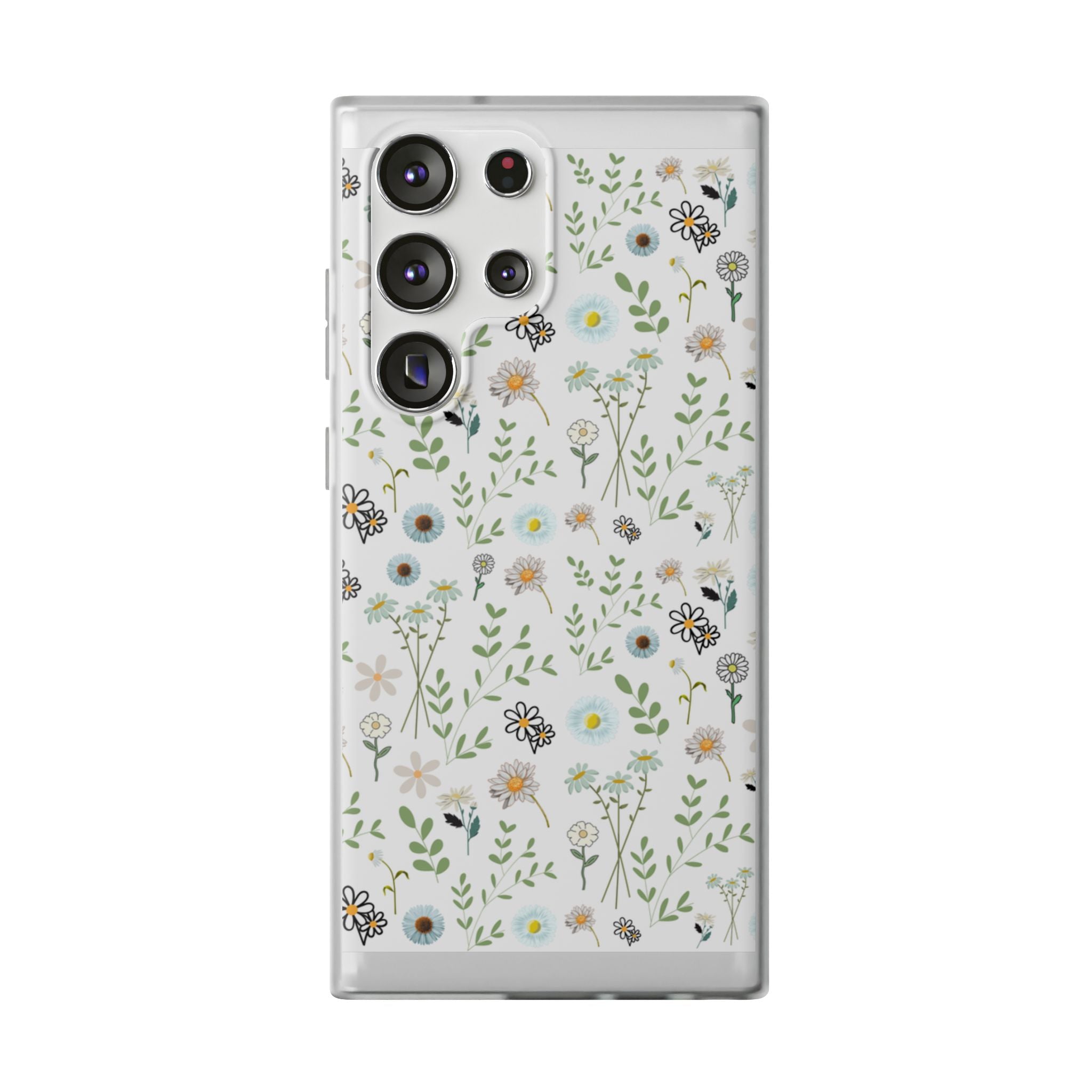 Graphic White Daisies Flexi Clear Cases for Most Phone Types (FWS)