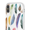 Colourful Feathers White Flexi Clear Cases for Most Phone Types