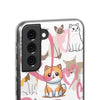 Cats Love White Flexi Clear Cases for Most Phone Types (FWS)