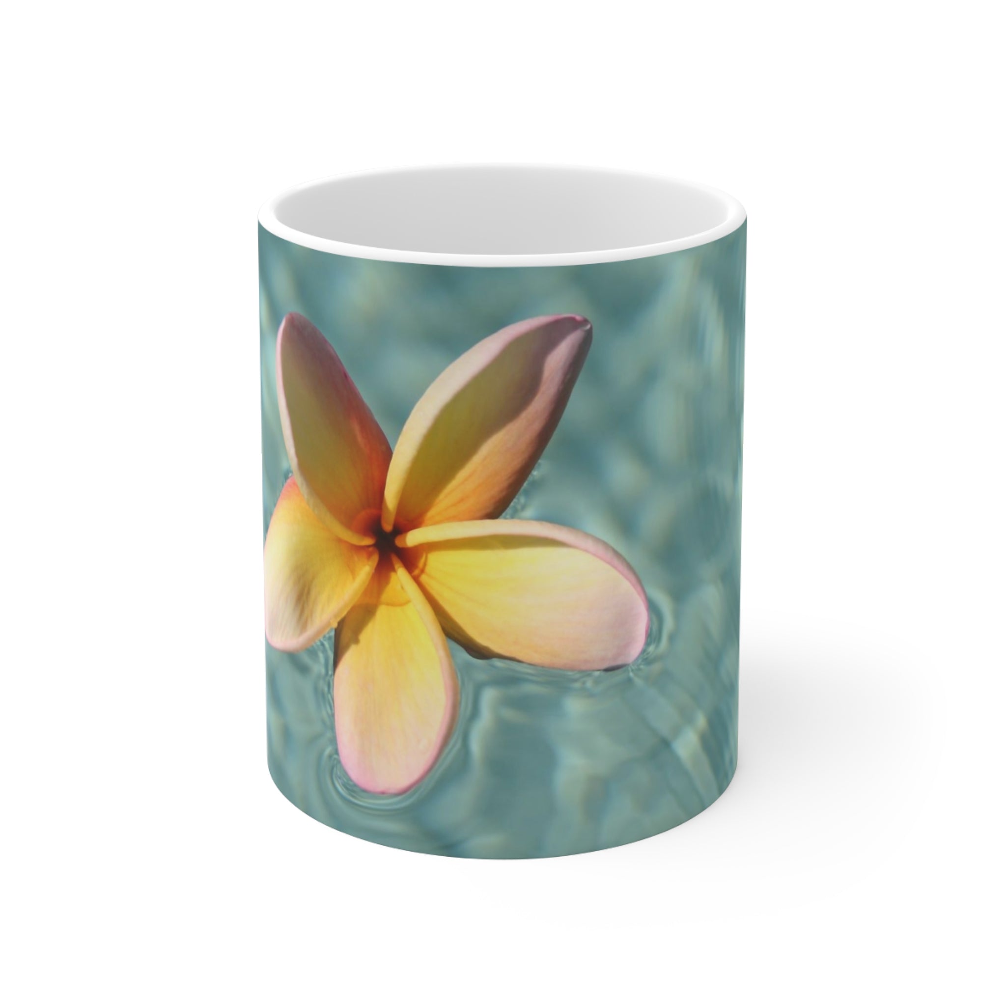 Floating Frangipani Mug 11oz (Microwave & Dishwasher Safe)