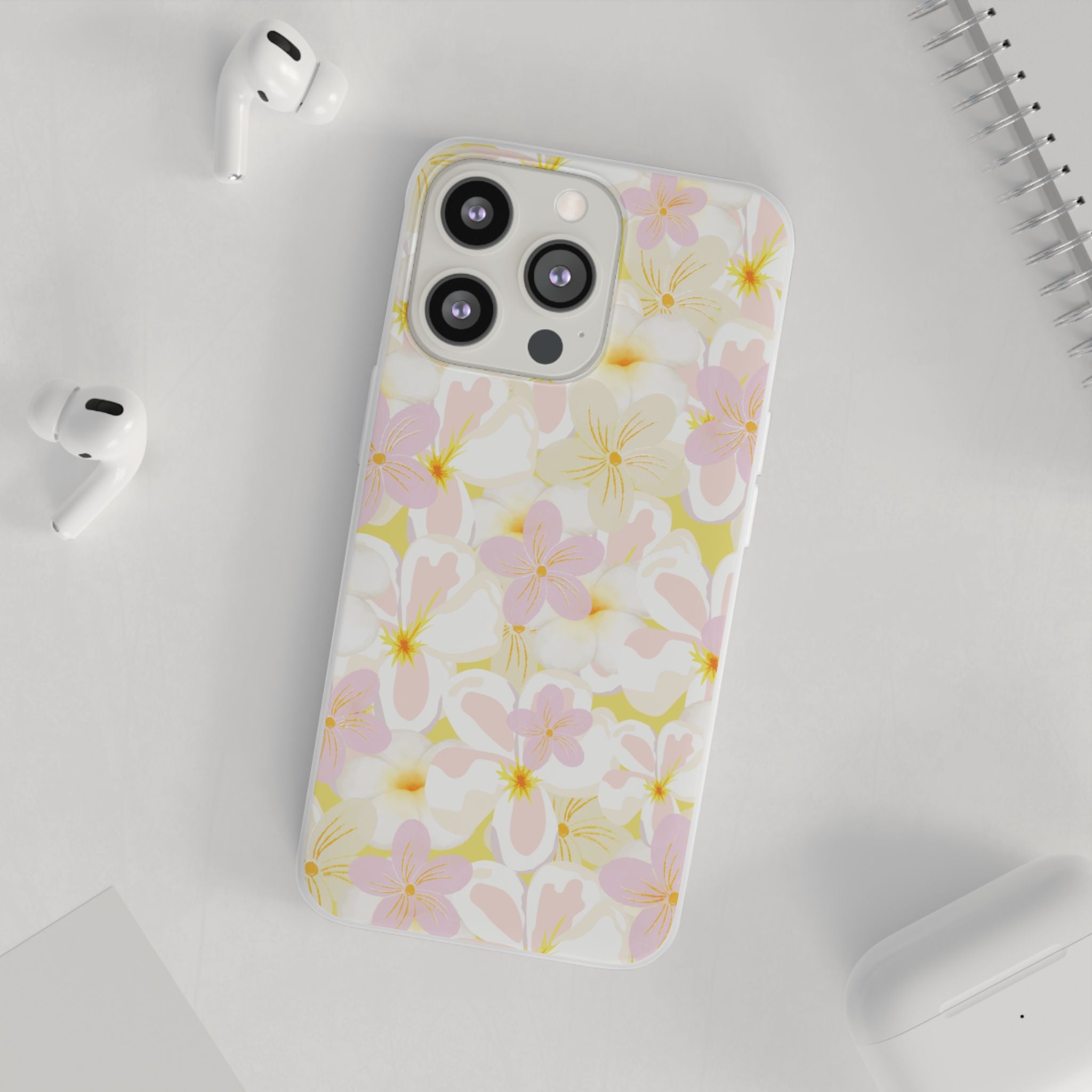 Pastel Frangipanis Yellow Flexi Clear Cases for Most Phone Types (FWS)