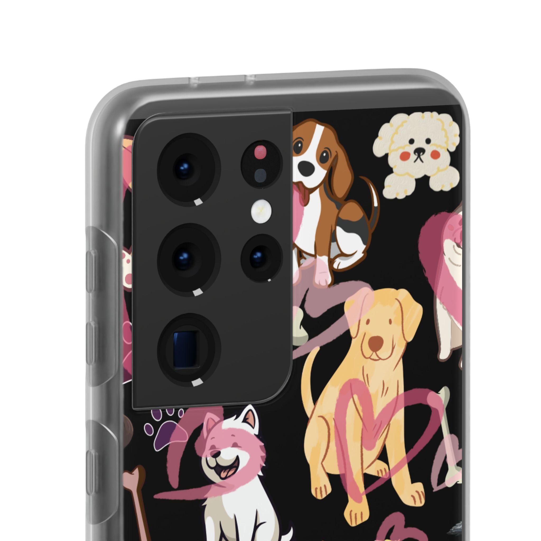 Dogs Love Black Flexi Clear Cases for Most Phone Types (FWS)