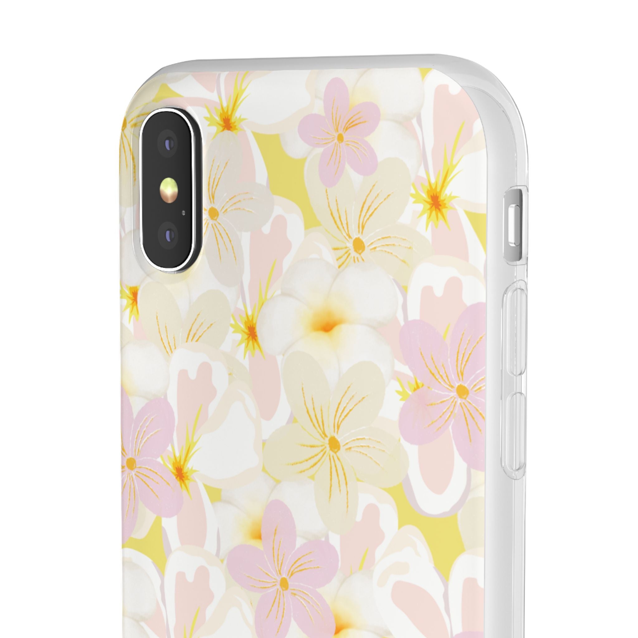 Pastel Frangipanis Yellow Flexi Clear Cases for Most Phone Types (FWS)