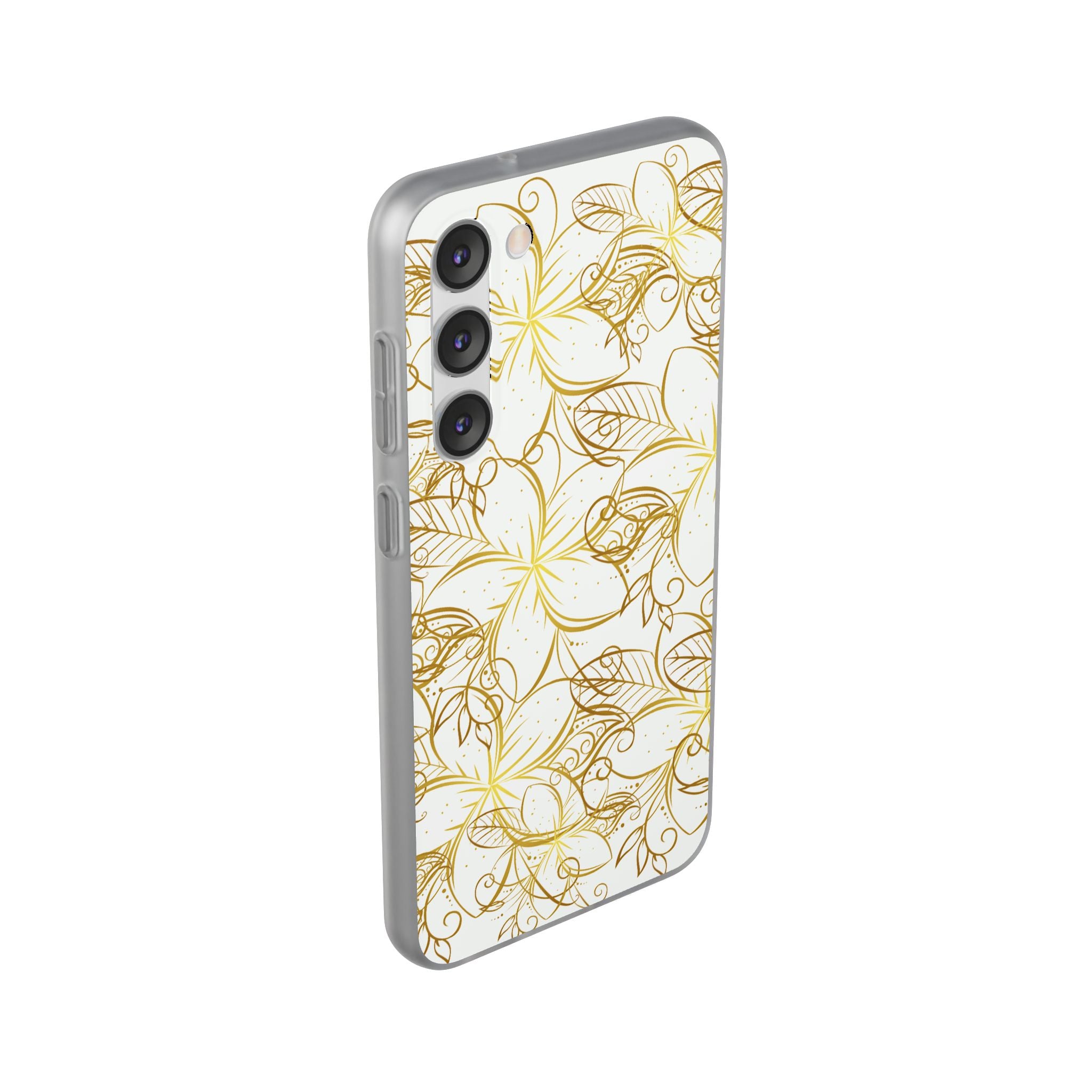 Golden Frangipanis White Flexi Clear Cases for Most Phone Types (FWS)