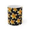 Yellow Frangipanis Black Mug 11oz (Microwave & Dishwasher Safe)