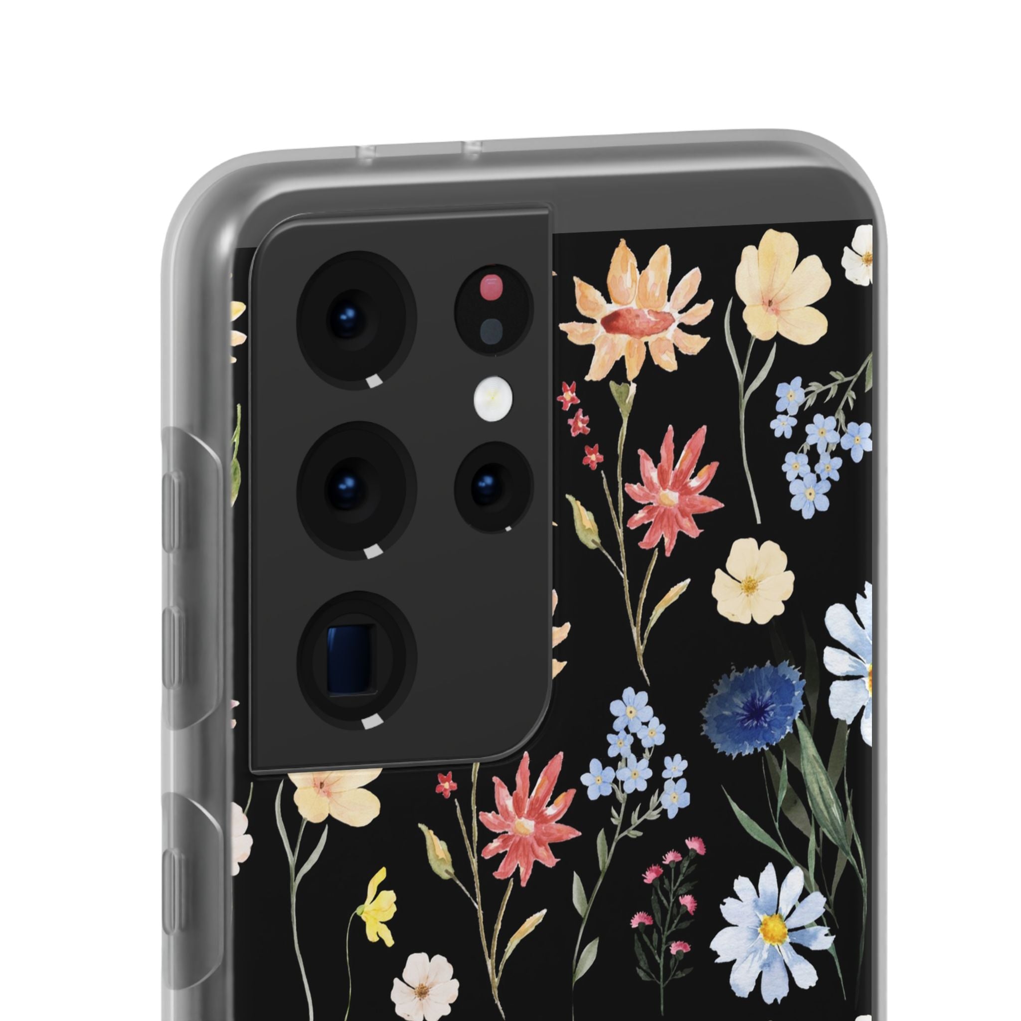 Wildflowers Painted Black Flexi Clear Case for Most Phone Types