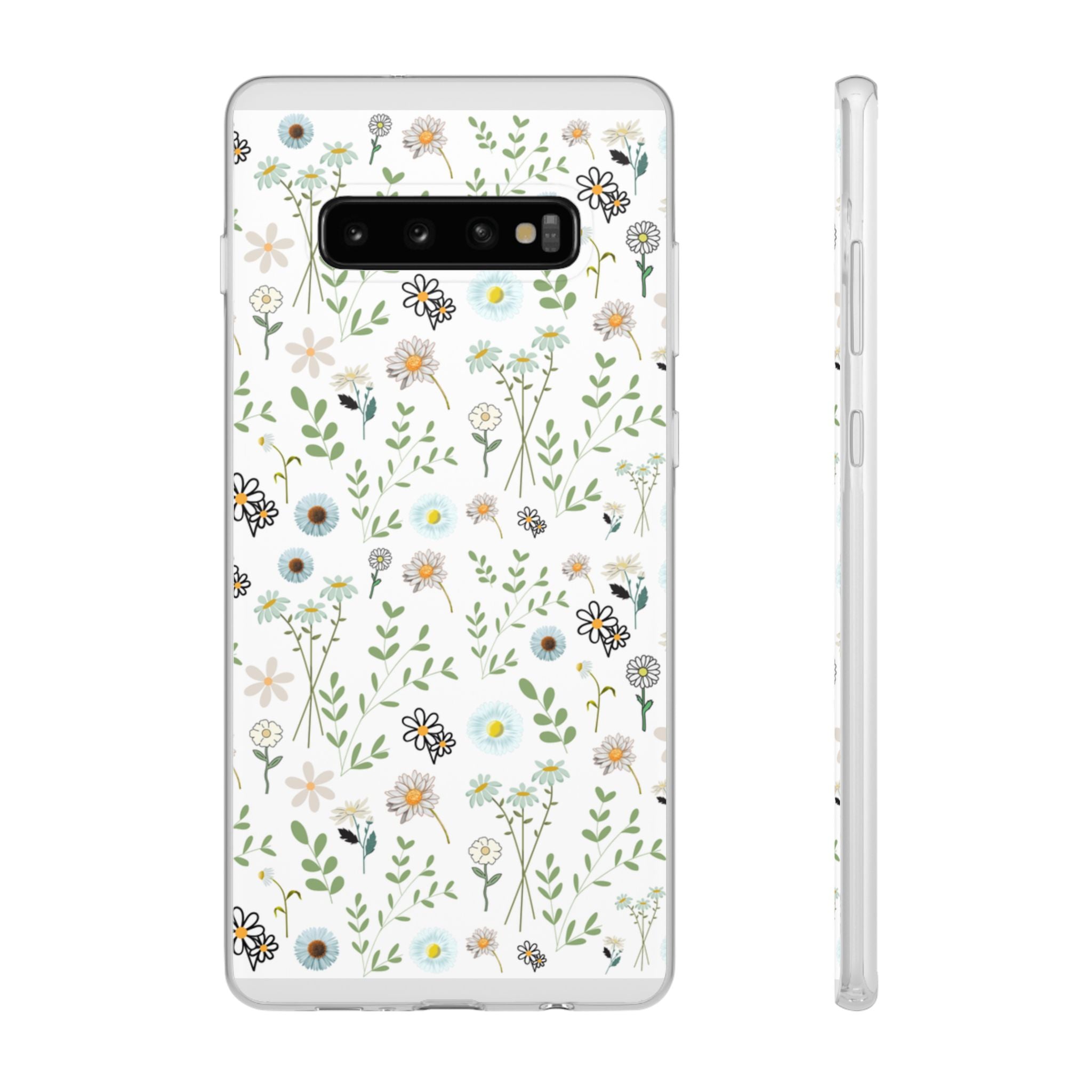 Graphic White Daisies Flexi Clear Cases for Most Phone Types (FWS)