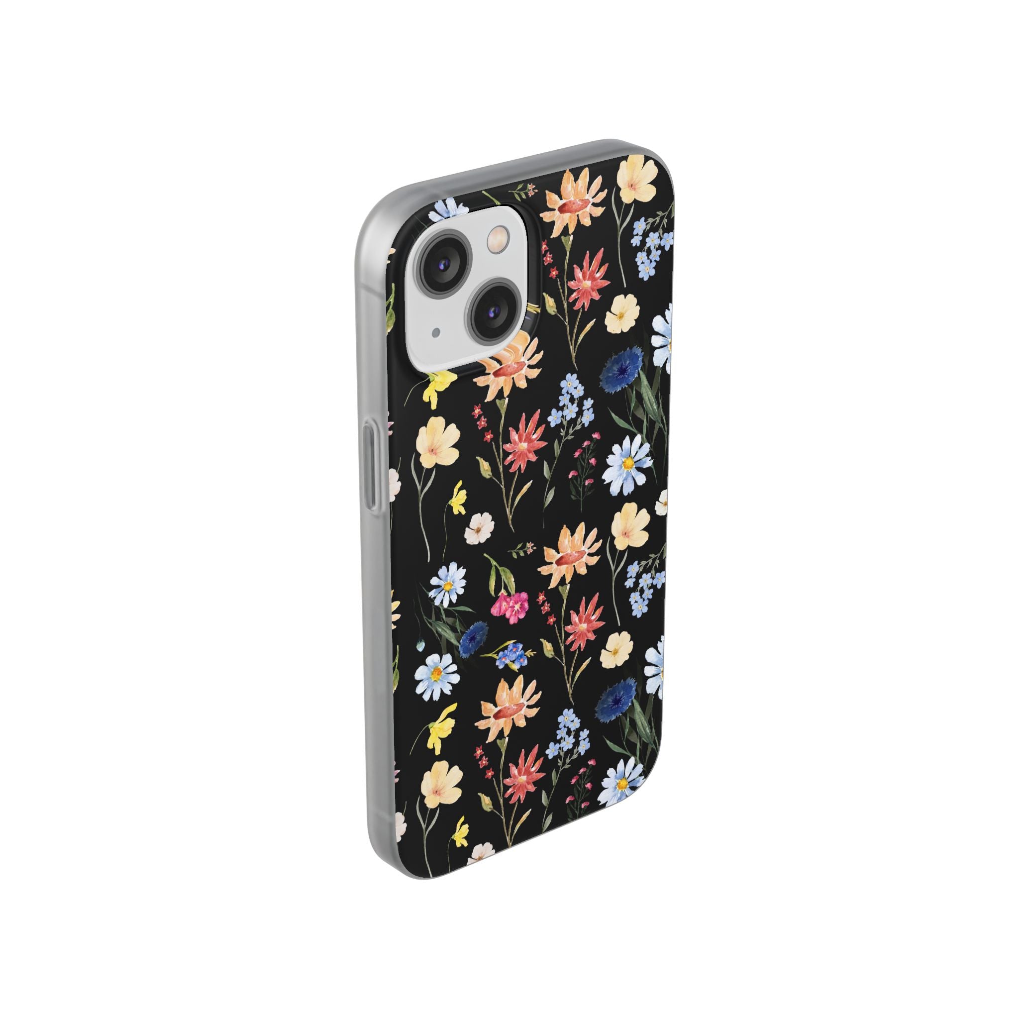 Wildflowers Painted Black Flexi Clear Case for Most Phone Types