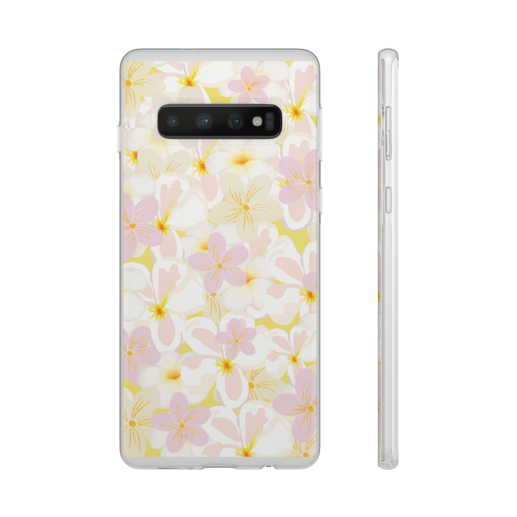 Pastel Frangipanis Yellow Flexi Clear Cases for Most Phone Types (FWS)