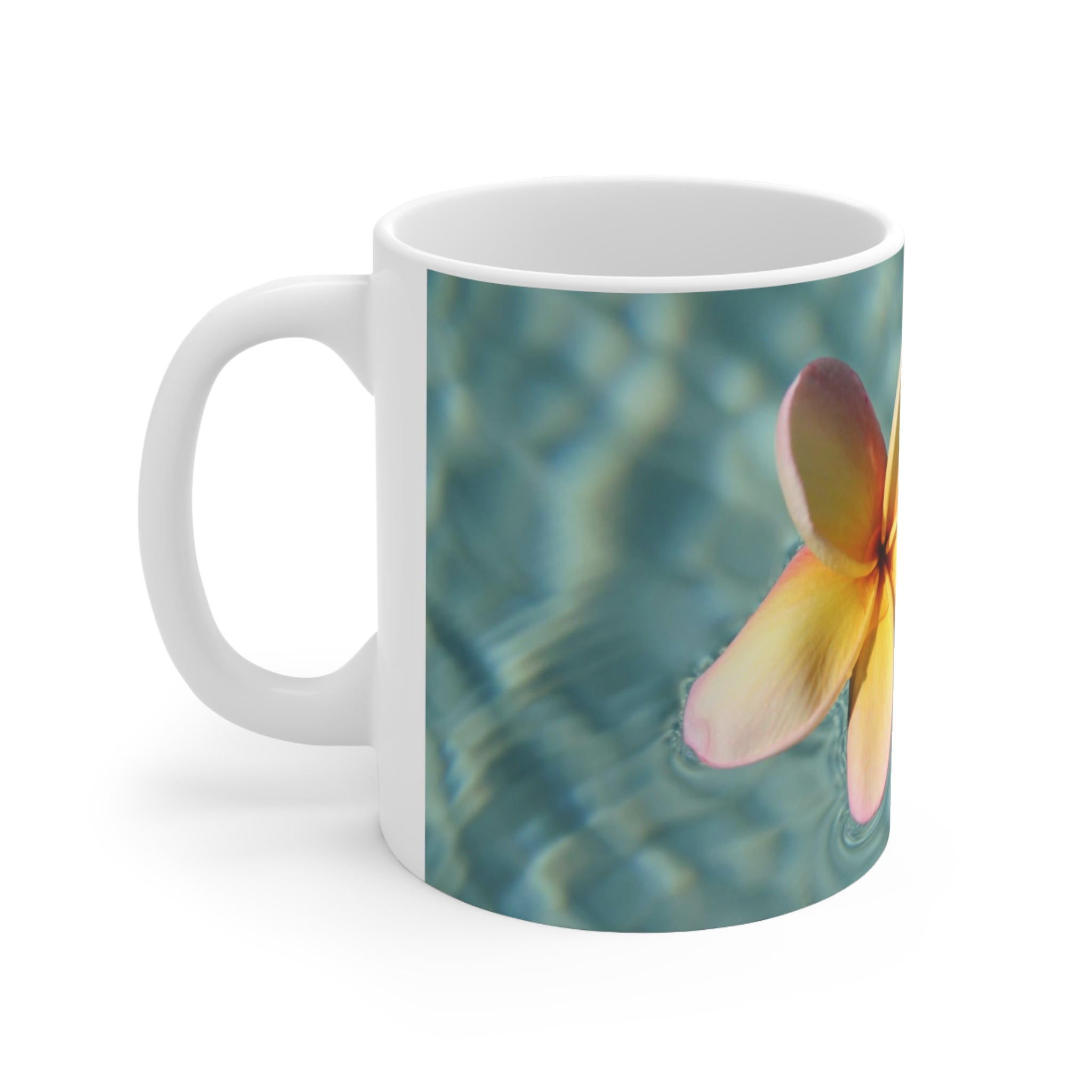 Floating Frangipani Mug 11oz (Microwave & Dishwasher Safe)