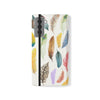 Colourful Feathers Wallet Style Phone Case Vegan Leather