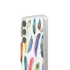 Colourful Feathers White Flexi Clear Cases for Most Phone Types