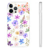 Floral White Flexi Clear Cases for Most Phone Types