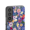 Blue Colourful Floral Flexi Clear Cases for Most Phone Types