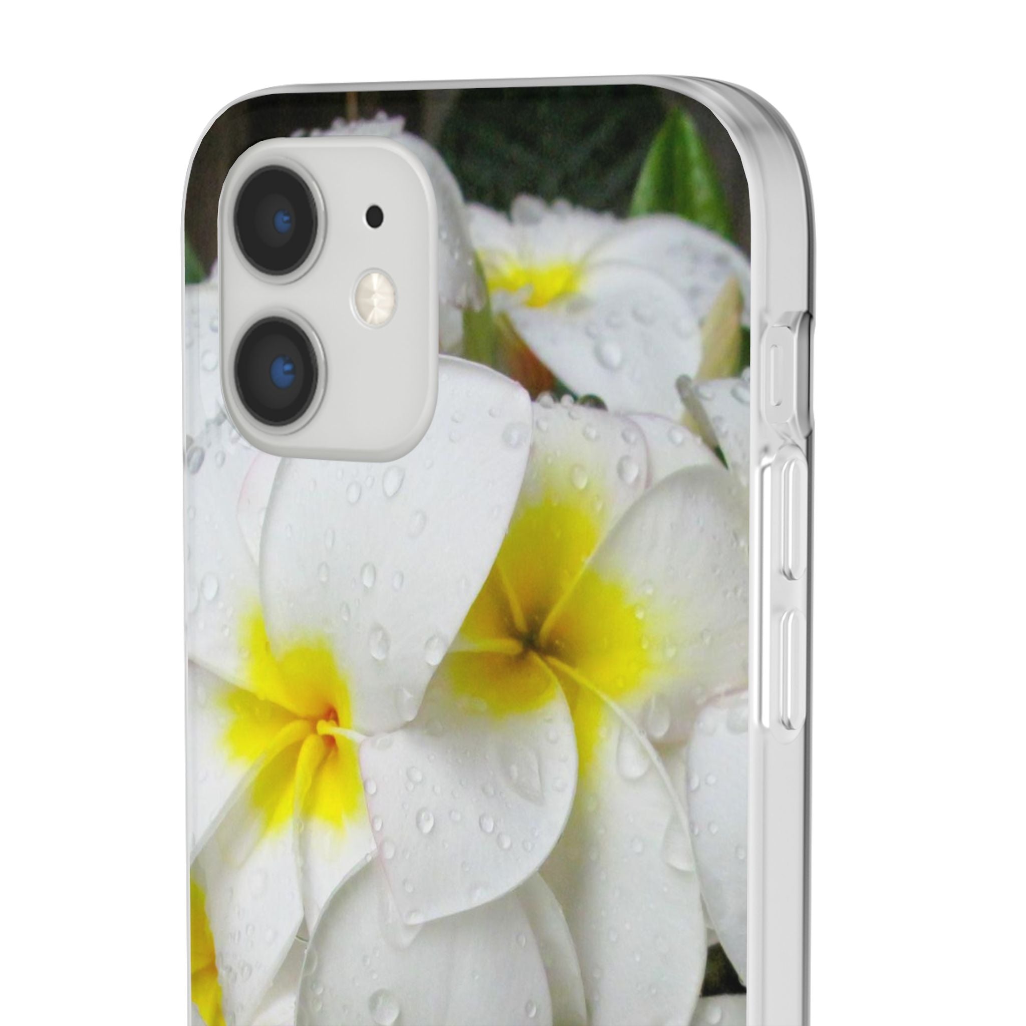 Fresh White Frangipanis Flexi Clear Cases for Most Phone Types (FWS)