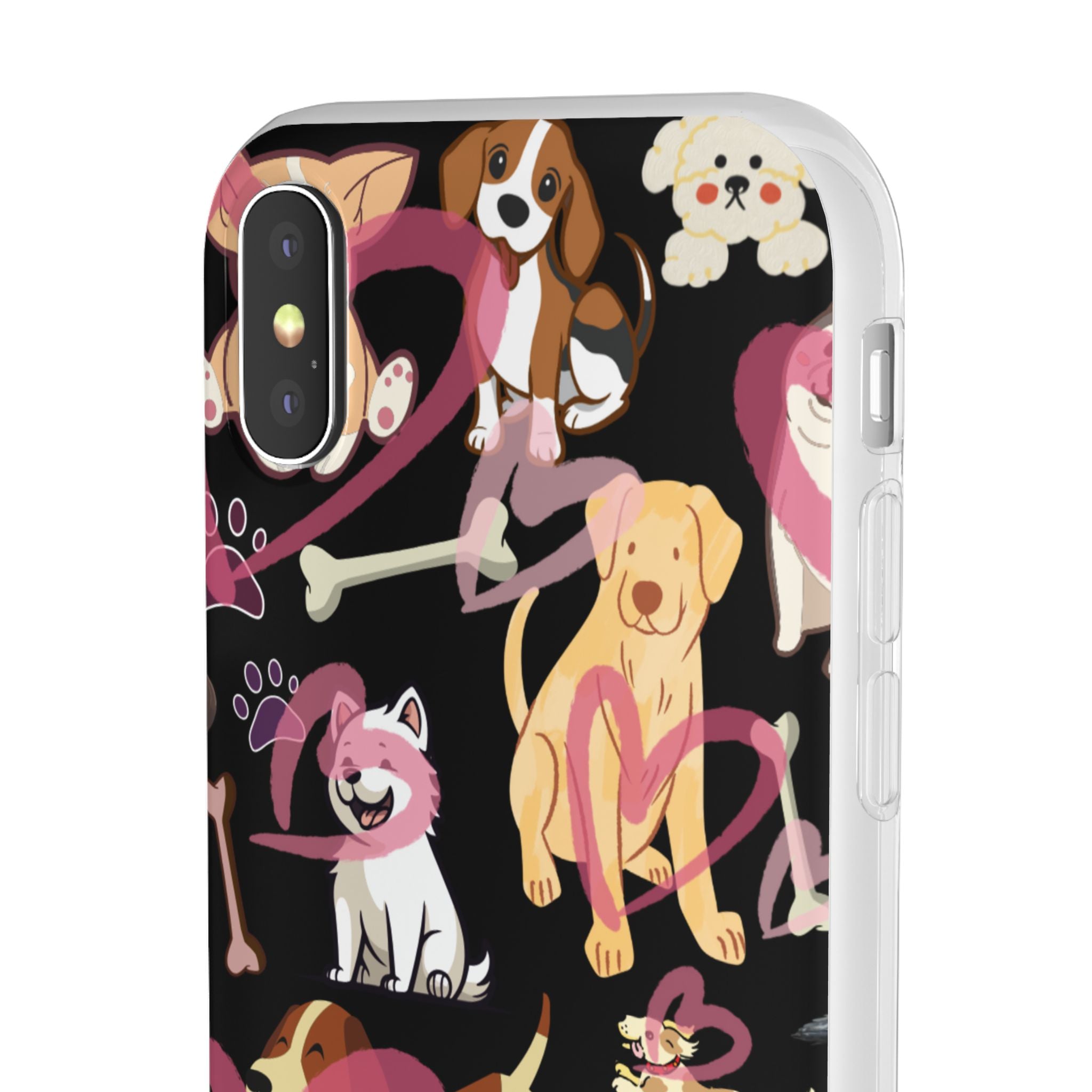 Dogs Love Black Flexi Clear Cases for Most Phone Types (FWS)