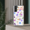 Floral White Flexi Clear Cases for Most Phone Types