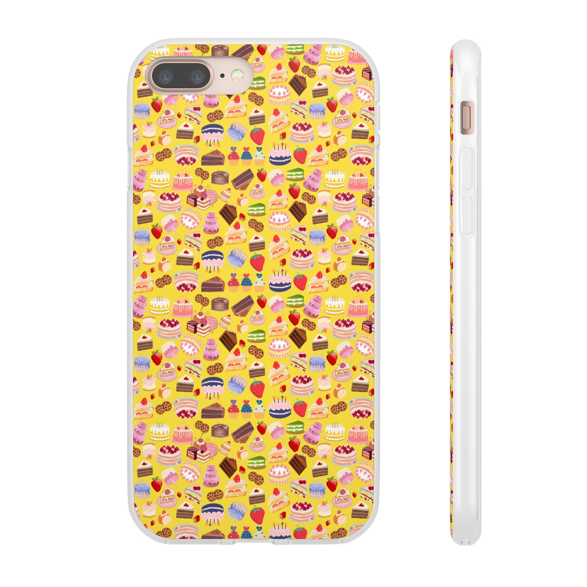 Happy Cake Yellow Flexi Clear Cases for Most Phone Types (FWS)