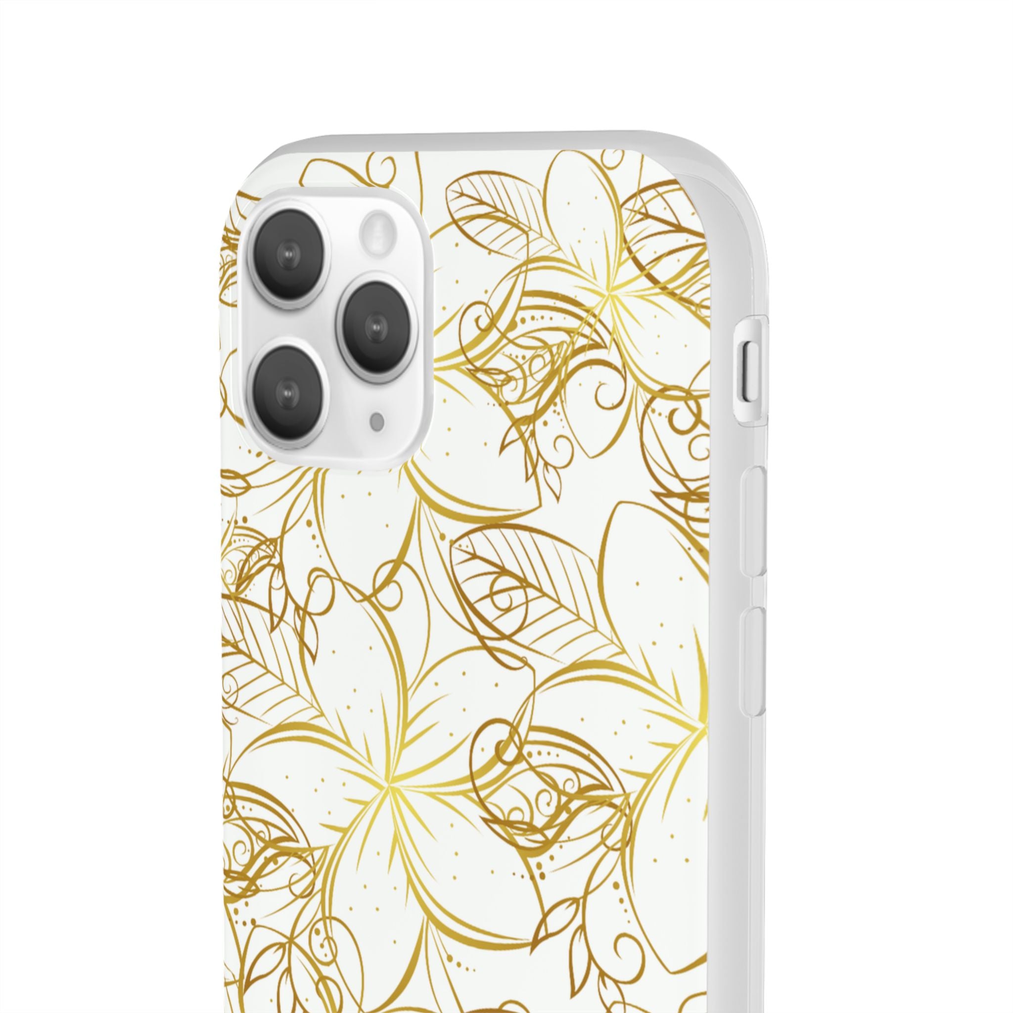 Golden Frangipanis White Flexi Clear Cases for Most Phone Types (FWS)