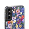 Blue Colourful Floral Flexi Clear Cases for Most Phone Types