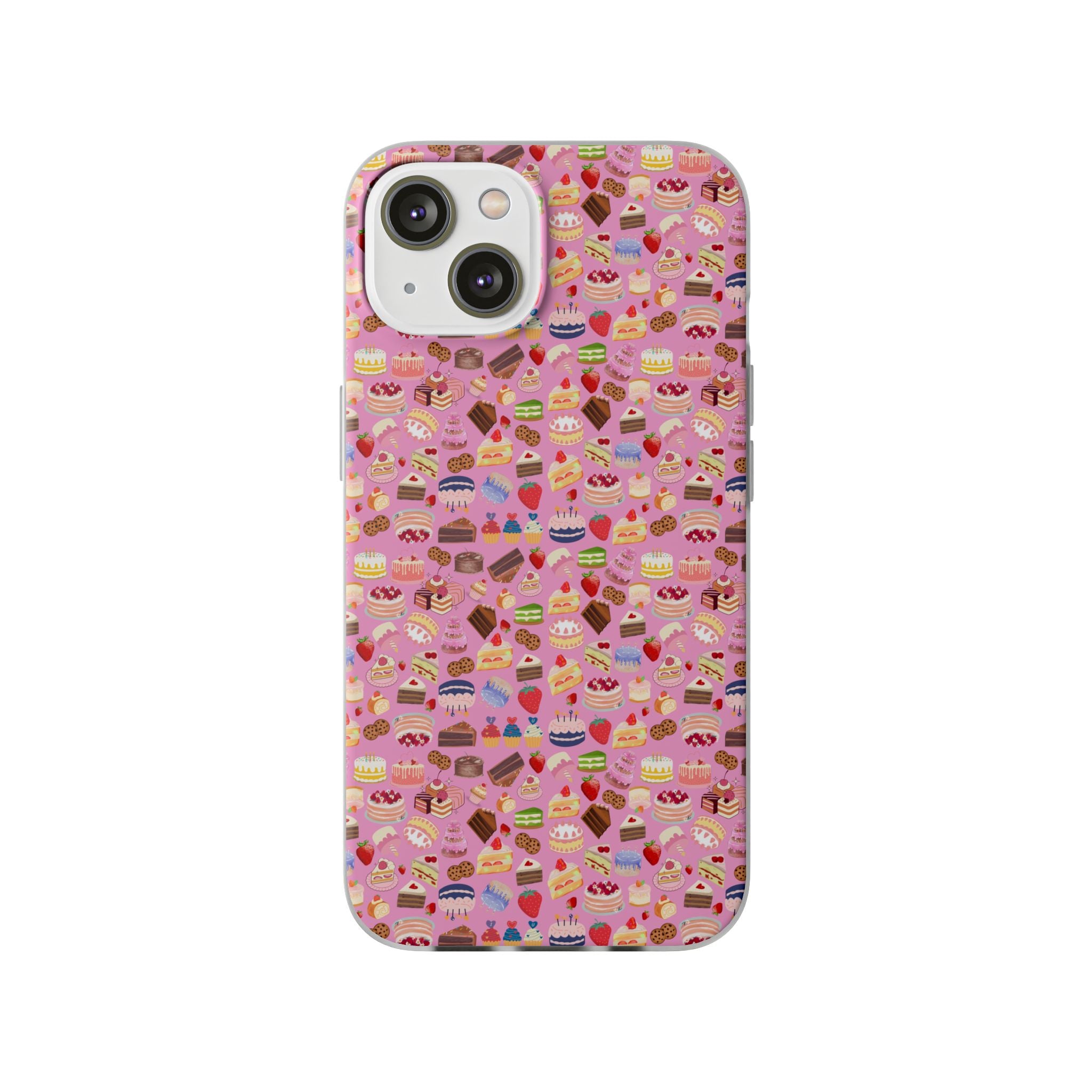 Happy Cake Pink Flexi Clear Cases for Most Phone Types (FWS)