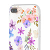 Floral White Flexi Clear Cases for Most Phone Types