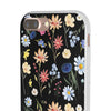 Wildflowers Painted Black Flexi Clear Cases for Most Phone Types (FWS)