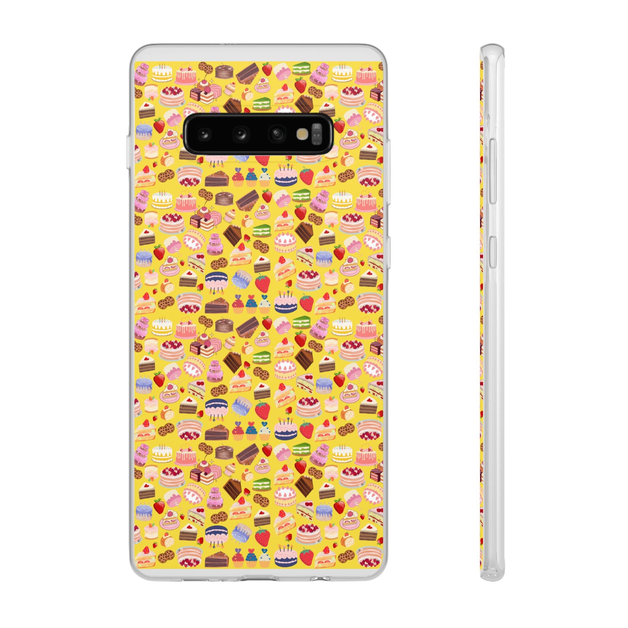 Happy Cake Yellow Flexi Clear Cases for Most Phone Types (FWS)