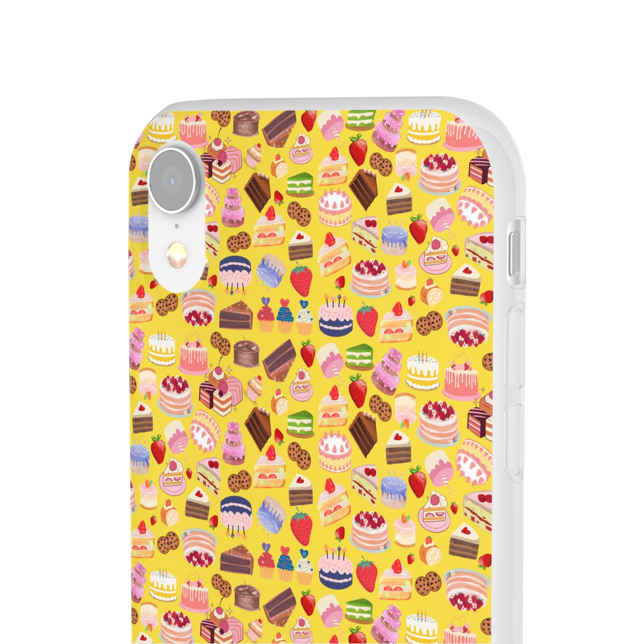 Happy Cake Yellow Flexi Clear Cases for Most Phone Types (FWS)
