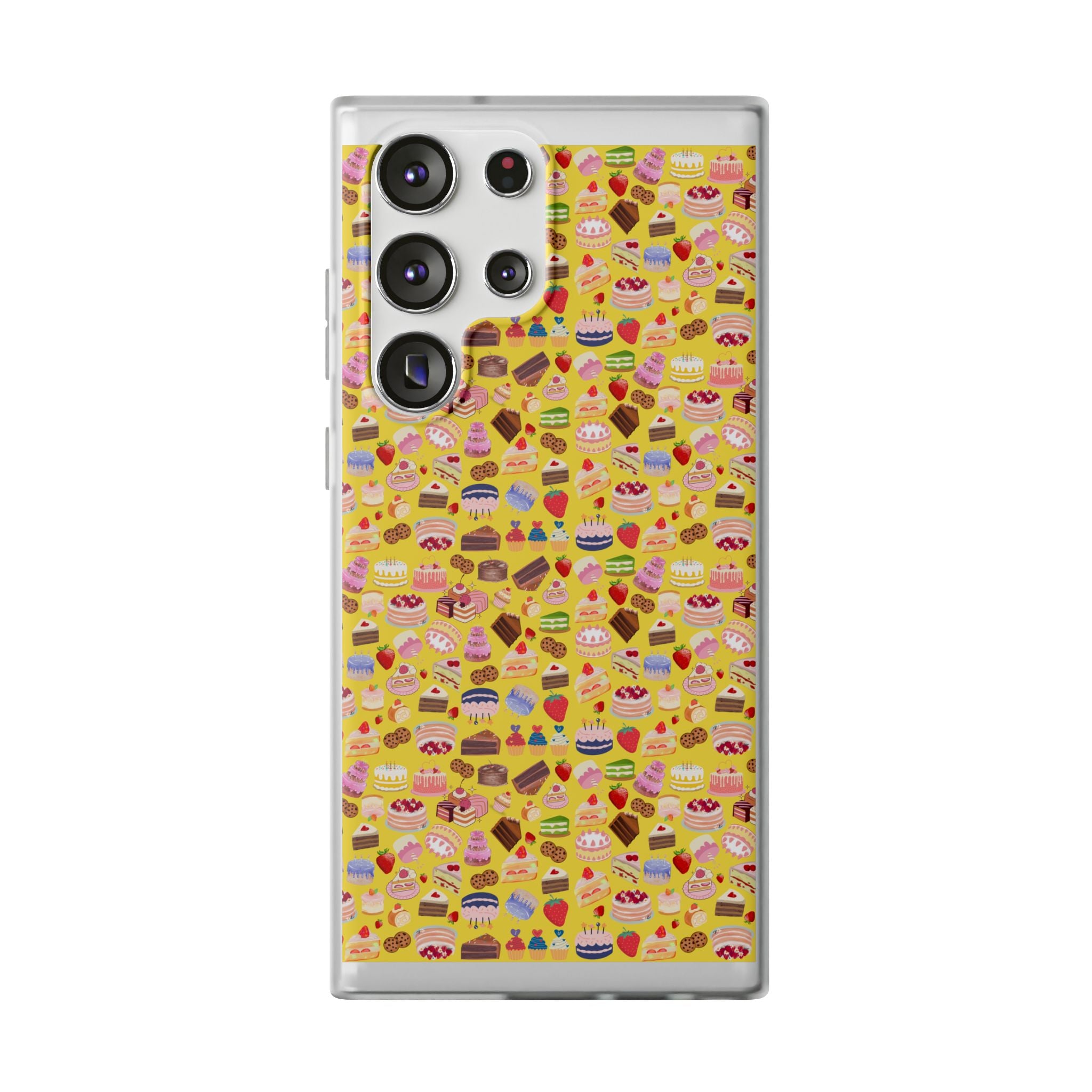Happy Cake Yellow Flexi Clear Cases for Most Phone Types (FWS)