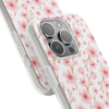 Japanese Pink Flowers White Flexi Clear Cases for Most Phone Types